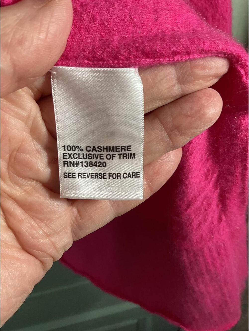 Carlisle Collection Pink Open Front Cashmere Cardigan XL - Picture 7 of 10